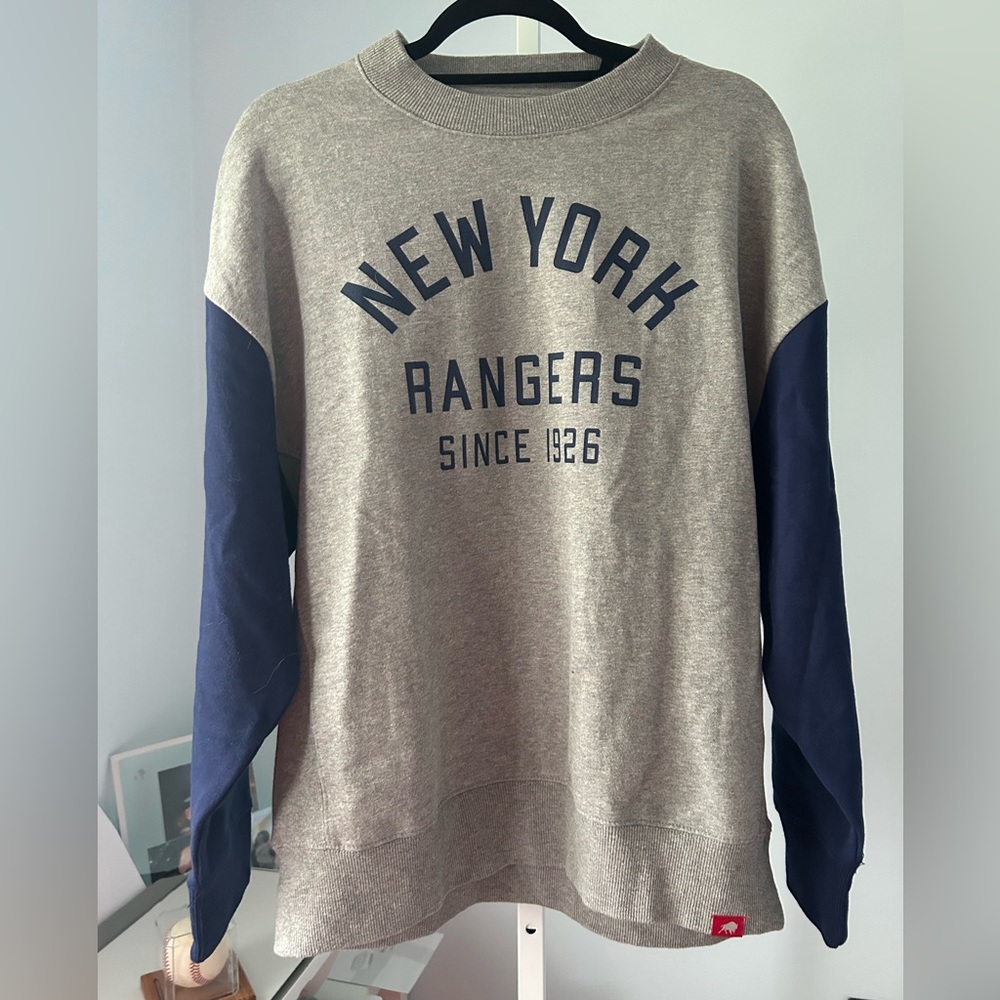 Sportige New York Rangers NHL color block sleeve drop shoulder sweatshirt L
